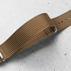 time+ Ribbed Nylon Military Watch Strap Khaki - Brushed
