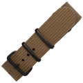 time+ Ribbed Nylon Military Watch Strap Khaki - Matte Black