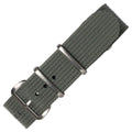 time+ Ribbed Nylon Military Watch Strap Light Grey