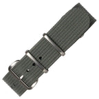 time+ Ribbed Nylon Military Watch Strap Light Grey