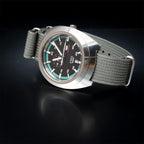 time+ Ribbed Nylon Military Watch Strap Light Grey
