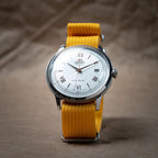 time+ Ribbed Nylon Military Watch Strap Mustard Yellow