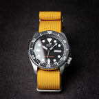 time+ Ribbed Nylon Military Watch Strap Mustard Yellow