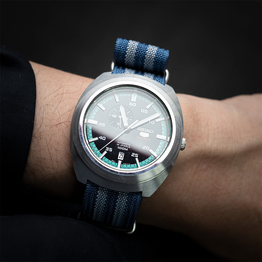 time+ Ribbed Nylon Military Watch Strap Navy Bond