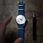 time+ Ribbed Nylon Military Watch Strap Navy
