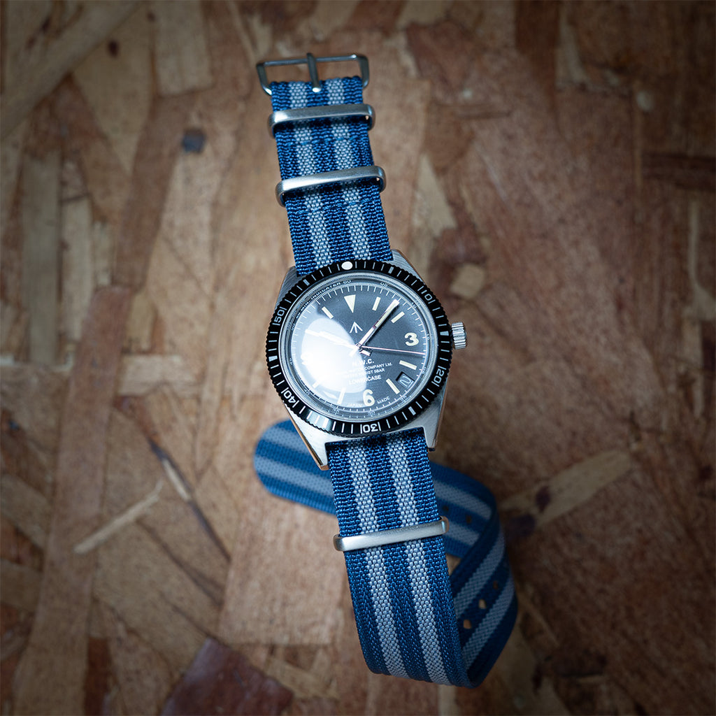 time+ リブナイロン ミリタリーストラップ 腕時計ベルト ネイビーボンド