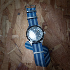 time+ Ribbed Nylon Military Watch Strap Navy Bond