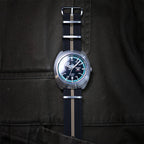 time+ Ribbed Nylon Military Watch Strap Black & Beige