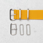 time+ Ribbed Nylon Military Watch Strap Mustard Yellow