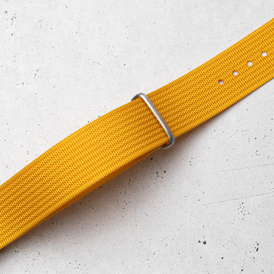 time+ Ribbed Nylon Military Watch Strap Mustard Yellow