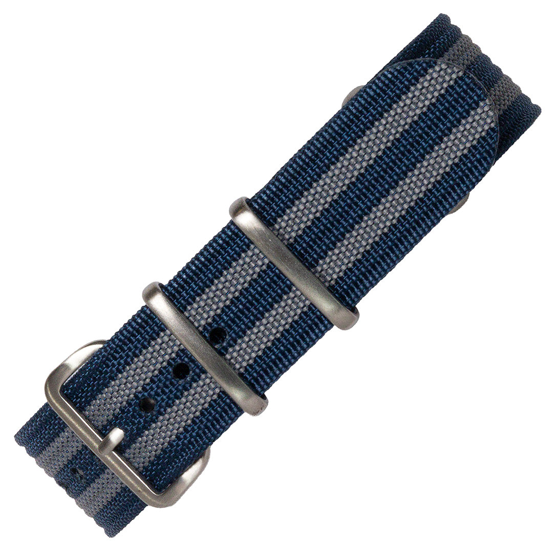 time+ Ribbed Nylon Military Watch Strap Navy Bond