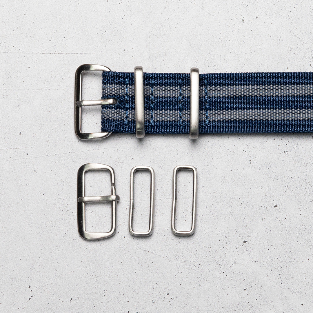 time+ Ribbed Nylon Military Watch Strap Navy Bond