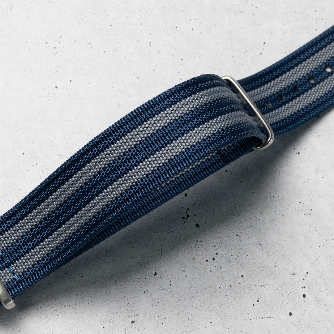 time+ Ribbed Nylon Military Watch Strap Navy Bond