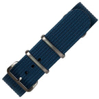 time+ Ribbed Nylon Military Watch Strap Navy