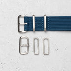 time+ Ribbed Nylon Military Watch Strap Navy