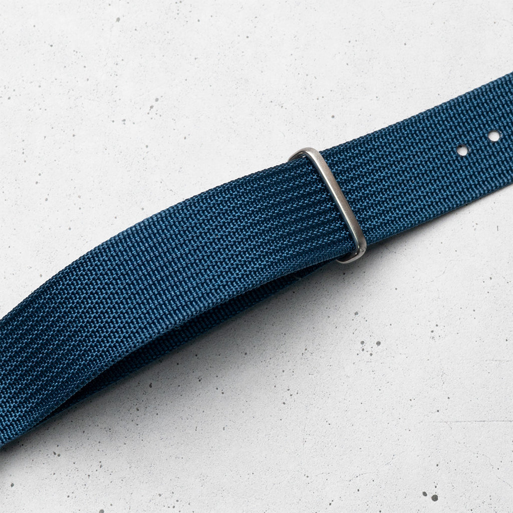 time+ Ribbed Nylon Military Watch Strap Navy