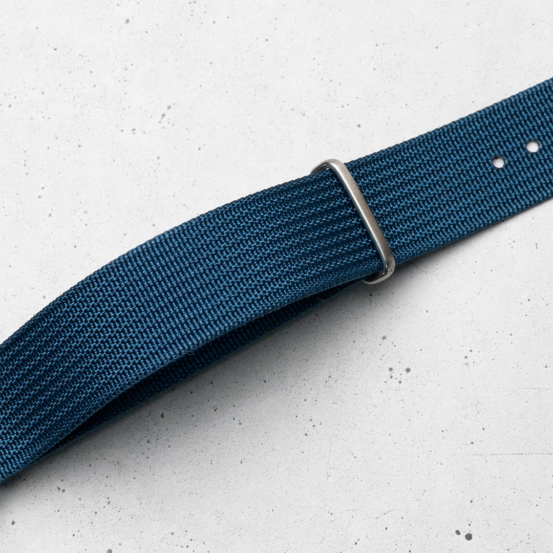 time+ Ribbed Nylon Military Watch Strap Navy