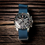 time+ Ribbed Nylon Military Watch Strap Navy
