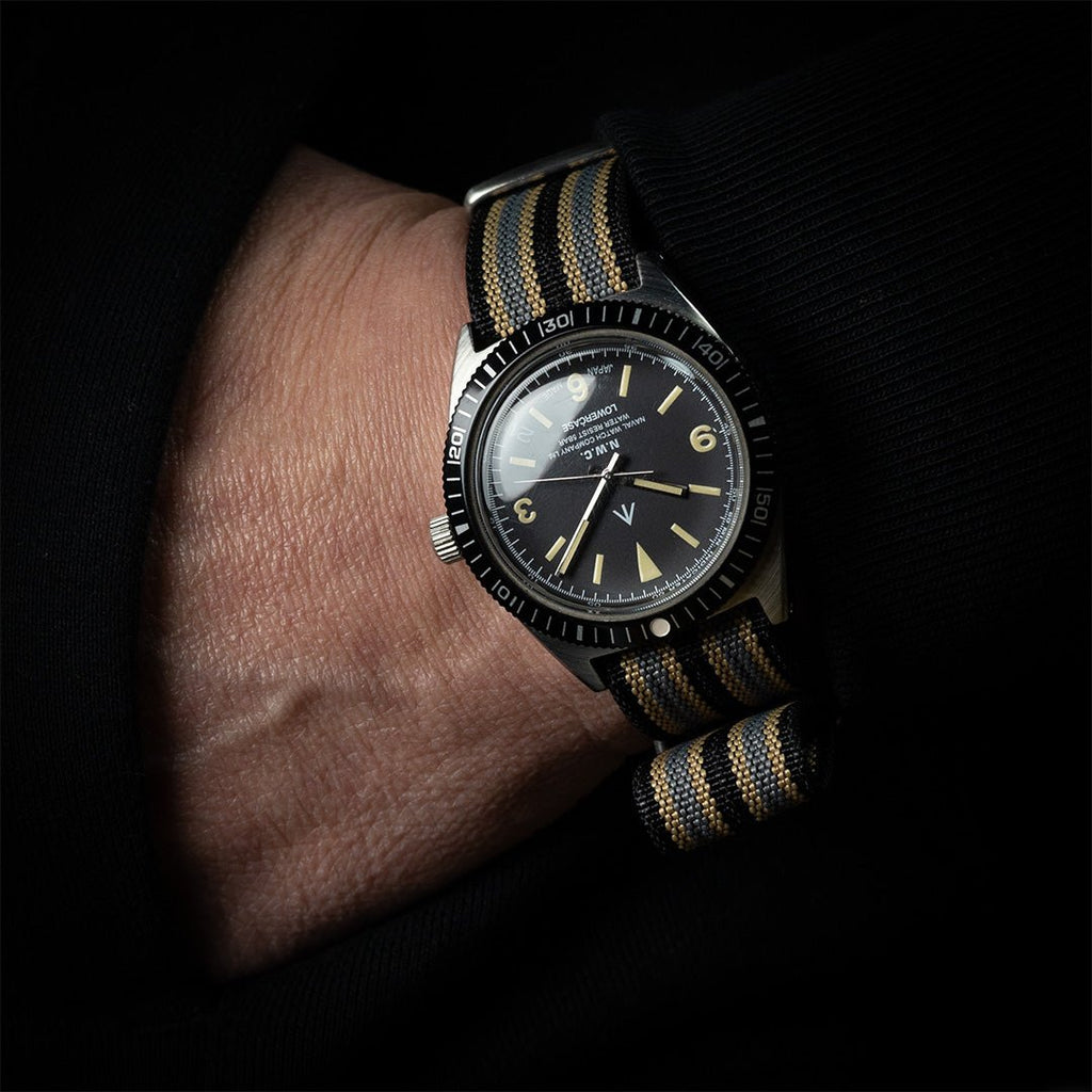time+ Ribbed Nylon Military Watch Strap NTTD Bond on Naval Watch