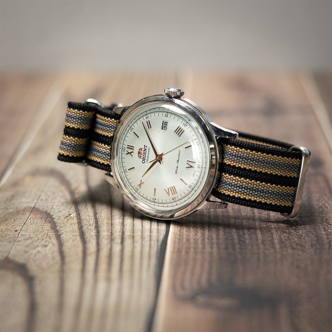 time+ Ribbed Nylon Military Watch Strap / NTTD Bond - Brushed