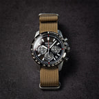 time+ Ribbed Nylon Military Watch Strap Khaki - Matte Black