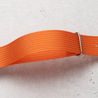 time+ Ribbed Nylon Military Watch Strap / Orange - Brushed, Closeup