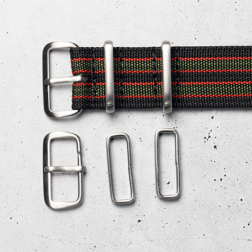 time+ Ribbed Nylon Military Watch Strap Vintage Bond