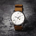 time+ Ribbed Nylon Military Watch Strap Brown