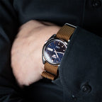 time+ Ribbed Nylon Military Watch Strap Brown