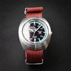 time+ Ribbed Nylon Military Watch Strap Burgundy