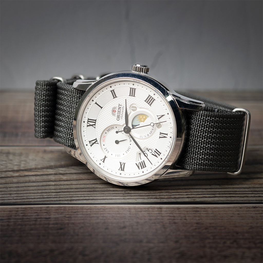time+ リブナイロン ミリタリーストラップ 時計ベルト ダークグレー
