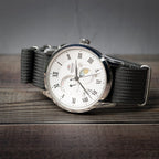 time+ Ribbed Nylon Military Watch Strap Dark Grey - Matte Black