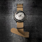 time+ Ribbed Nylon Military Watch Strap Khaki - Matte Black