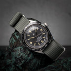 time+ Ribbed Nylon Military Watch Strap Light Grey