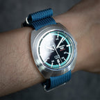 time+ Ribbed Nylon Military Watch Strap Navy