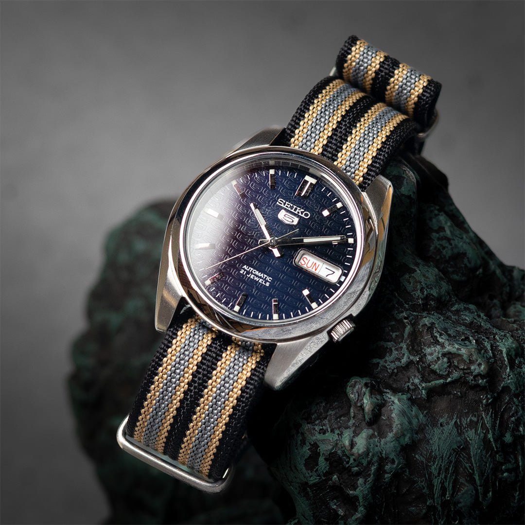 time+ Ribbed Nylon Military Watch Strap NTTD Bond on SEIKO5