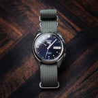 time+ Ribbed Nylon Military Watch Strap Light Grey