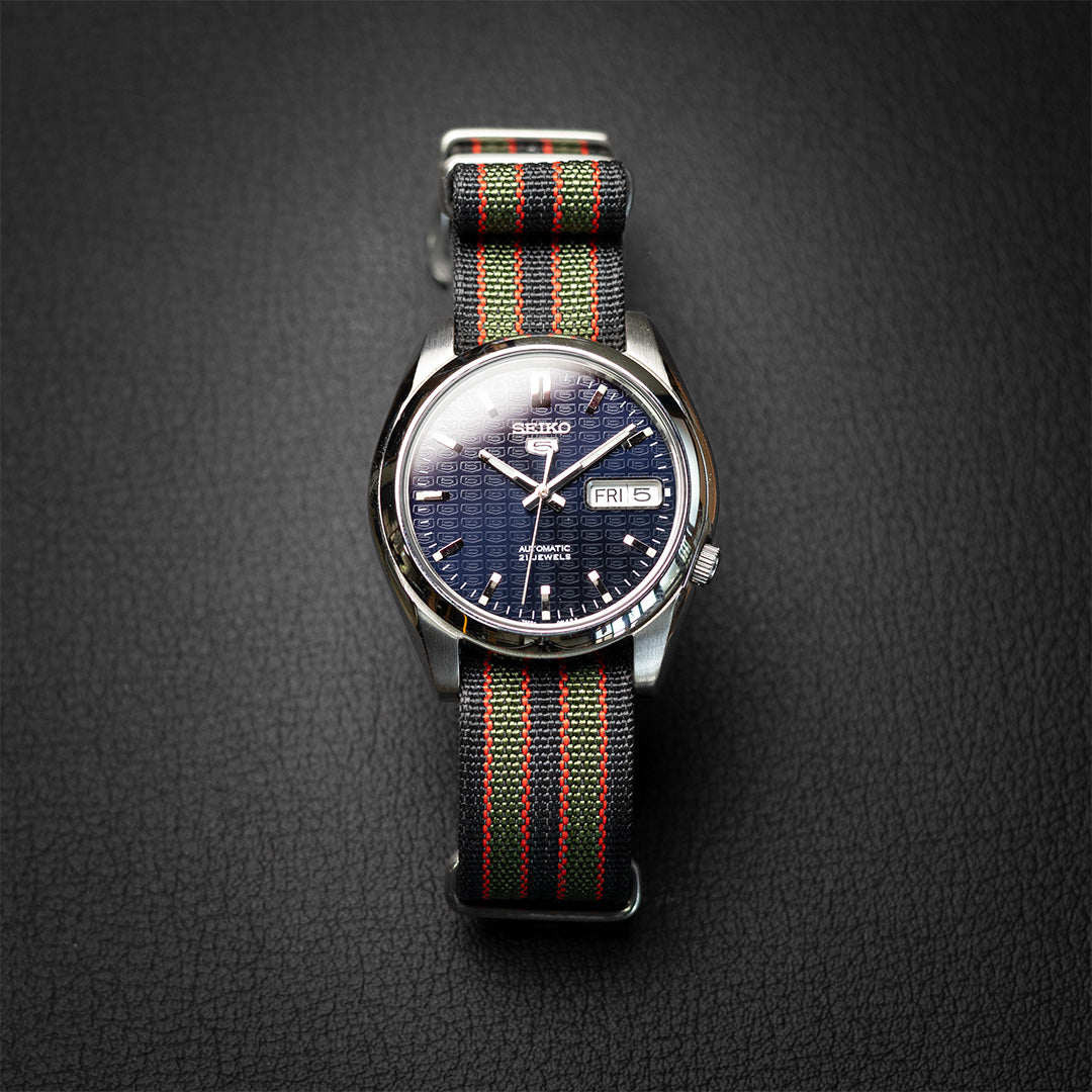 time+ Ribbed Nylon Military Watch Strap Vintage Bond