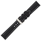 time+ Sailcloth Quick Release Watch Strap Black & White