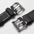 time+ Sailcloth Quick Release Watch Strap Black & White