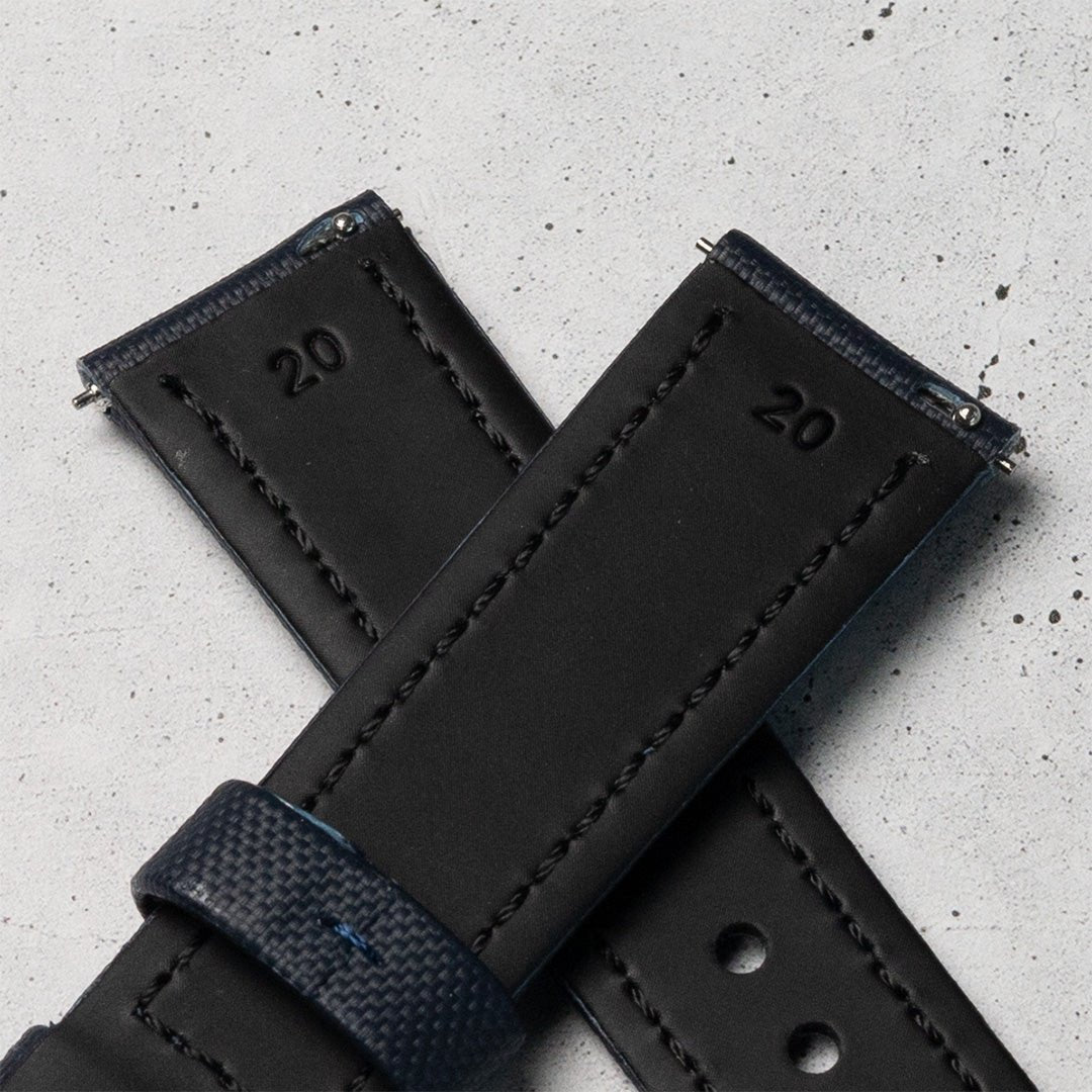 time+ Sailcloth Quick Release Watch Strap / Navy & Navy, Quick Release Spring Bars
