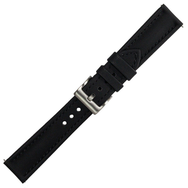 時計ベルト　人気商品　新型連続クロスベルト　17cm sailcloth_watch_strap_black_bl