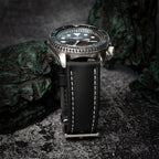 time+ Sailcloth Quick Release Watch Strap Black & White
