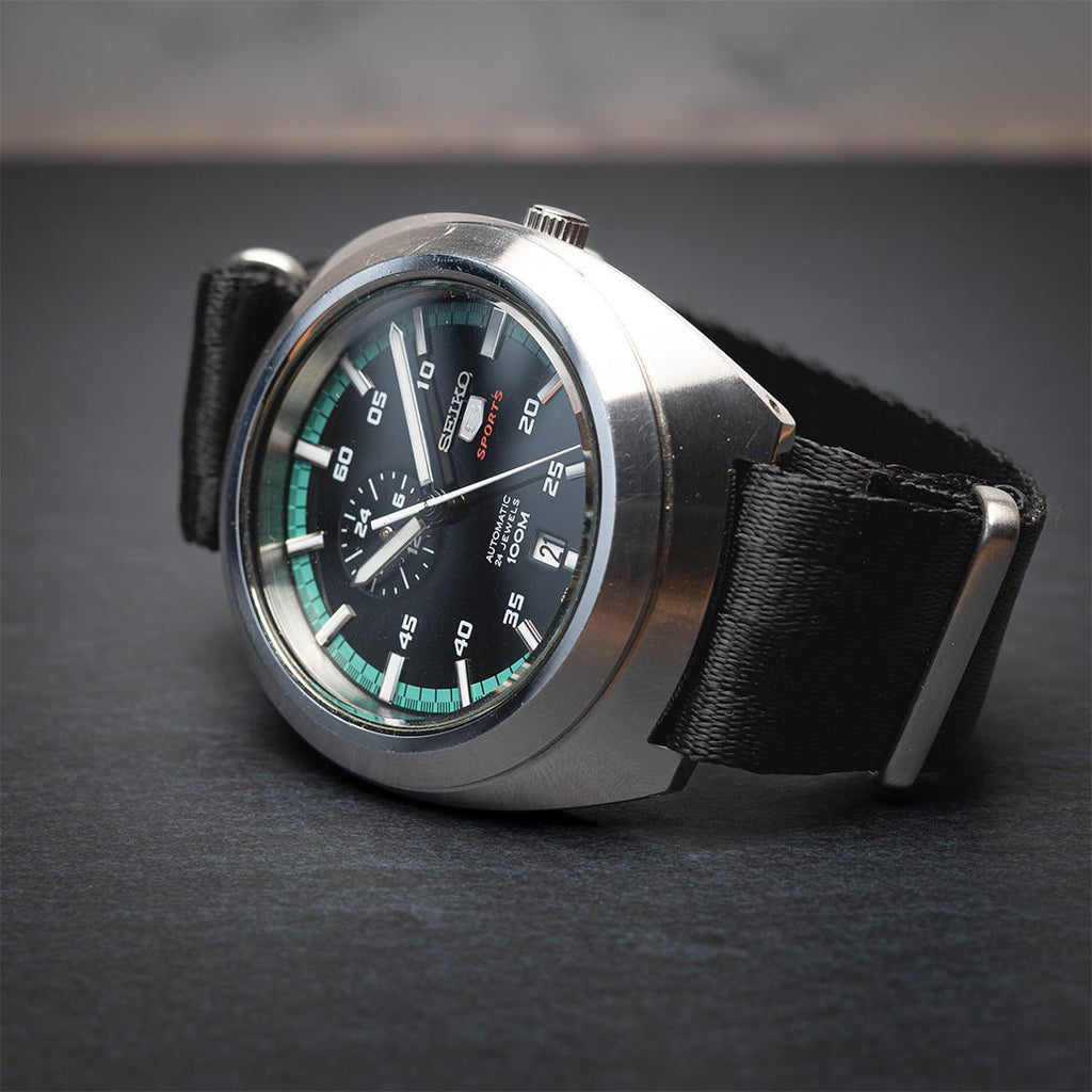 time+ Silky Seat Belt Nylon Military Watch Strap Black - brushed