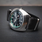 time+ Silky Seat Belt Nylon Military Watch Strap Black - brushed