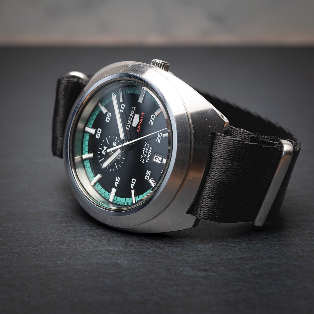 time+ Silky Seat Belt Nylon Military Watch Strap Black - brushed