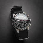 time+ Silky Seat Belt Nylon Military Watch Strap Black - Brushed