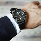 time+ Silky Seat Belt Nylon Military Watch Strap Black - Brushed