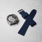 time+ FKM Rubber Tropical Quick Release Watch Strap Navy