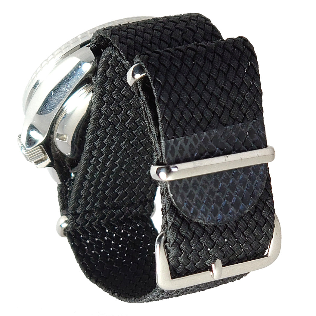 time+ Perlon Military Watch Strap Black